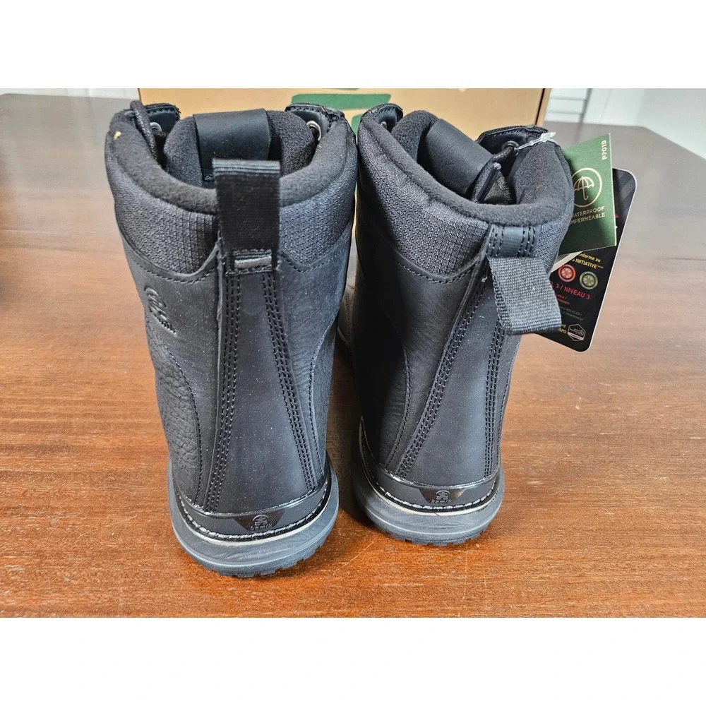Kamik Brody L Winter Boots Men 11 Black Waterproof Insulated Leather WK0036 BLK